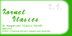 kornel vlasics business card
